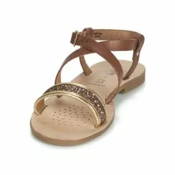 Chaussures Fille Geox - J SANDAL VIOLETTE GI Marron -France CHAUSSURES DE SPORT Soldes Boutique 11333028 500 C