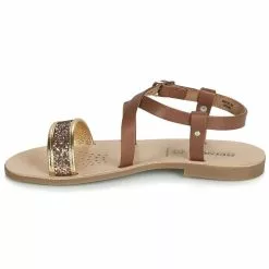 Chaussures Fille Geox - J SANDAL VIOLETTE GI Marron -France CHAUSSURES DE SPORT Soldes Boutique 11333028 500 D
