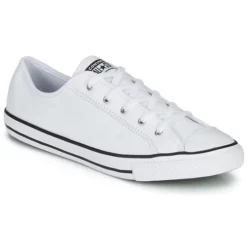 Chaussures Femme Converse - CHUCK TAYLOR ALL STAR DAINTY LEATHER OX Blanc