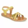 Chaussures Fille Geox - J SANDAL EOLIE GIRL Jaune / Doré -France CHAUSSURES DE SPORT Soldes Boutique 18418955 500 A