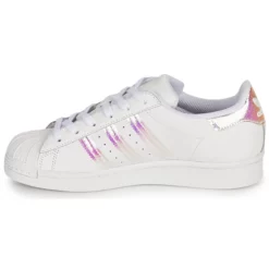 Chaussures Fille Adidas Originals - SUPERSTAR J Blanc / Iridescent -France CHAUSSURES DE SPORT Soldes Boutique 18898730 500 D
