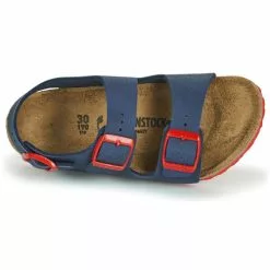 Chaussures Garçon Birkenstock - MILANO Bleu / Rouge -France CHAUSSURES DE SPORT Soldes Boutique 18980389 500 F