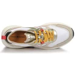 Chaussures Femme Tommy Hilfiger - METALLIC CASUAL RETRO RUNNER Blanc -France CHAUSSURES DE SPORT Soldes Boutique 19818372 500 F