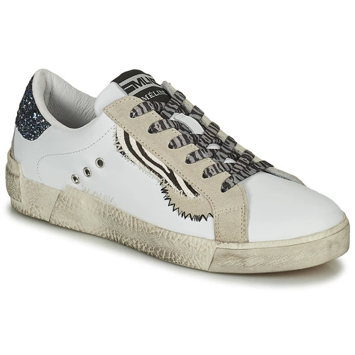 Chaussures Femme Meline - NK139 Blanc / Glitter Bleu 3 Chaussures Femme Meline - NK139 Blanc / Glitter Bleu