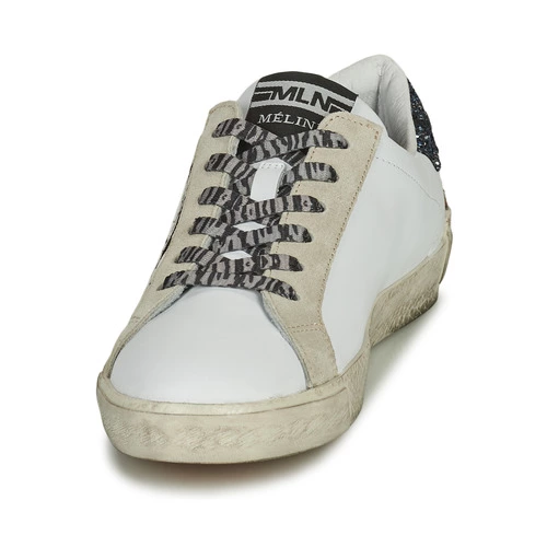 Chaussures Femme Meline - NK139 Blanc / Glitter Bleu 5 Chaussures Femme Meline - NK139 Blanc / Glitter Bleu – Image 3