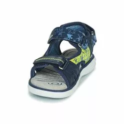 Chaussures Garçon Geox - J SANDAL MARATEA BOY Bleu / Vert -France CHAUSSURES DE SPORT Soldes Boutique 21124693 500 C