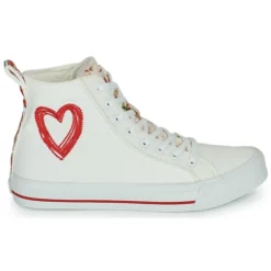 Chaussures Femme Desigual - BETA HEART Blanc / Rouge -France CHAUSSURES DE SPORT Soldes Boutique 21317414 500 B