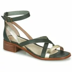Chaussures Femme Casual Attitude - COUTIL Vert / Bronze