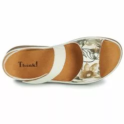 Chaussures Femme Think - MEGGIE Blanc / Marron -France CHAUSSURES DE SPORT Soldes Boutique 21481633 500 F