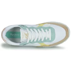 Chaussures Femme Pepe Jeans - HOLLAND W SUMMER Blanc / Bleu / Rose -France CHAUSSURES DE SPORT Soldes Boutique 21504007 500 F