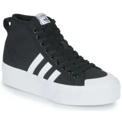 Chaussures Femme Adidas Originals - NIZZA PLATFORM MID Noir / Blanc