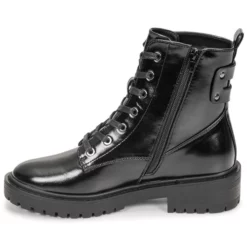Chaussures Femme Only - ONLBOLD-15 SHINY LACE UP BOOT Noir -France CHAUSSURES DE SPORT Soldes Boutique 22579139 500 D