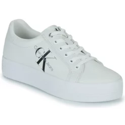 Chaussures Femme Calvin Klein Jeans - VULC FLATFORM LACEUP Blanc