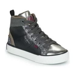 Chaussures Fille Pepe Jeans - OTTIS PLATFORM GIRL GLIT Noir / Argenté