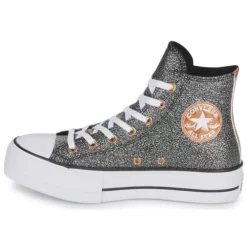 Chaussures Femme Converse - Chuck Taylor All Star Lift Forest Glam Hi Noir -France CHAUSSURES DE SPORT Soldes Boutique 22654928 500 D