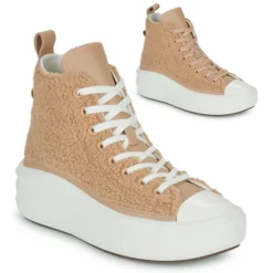 Chaussures Femme Converse - Chuck Taylor All Star Move Cozy Utility Hi Beige