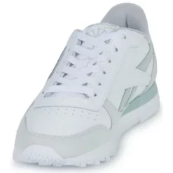 Chaussures Femme Reebok Classic - CLASSIC LEATHER Blanc / Bleu -France CHAUSSURES DE SPORT Soldes Boutique 22753047 500 C