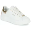 Chaussures Femme Guess - SALERNO Blanc / Doré -France CHAUSSURES DE SPORT Soldes Boutique 23120750 500 A