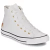 Chaussures Fille Converse - CHUCK TAYLOR ALL STAR HI Blanc / Doré / Rouge