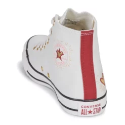 Chaussures Fille Converse - CHUCK TAYLOR ALL STAR HI Blanc / Doré / Rouge -France CHAUSSURES DE SPORT Soldes Boutique 24217080 500 E