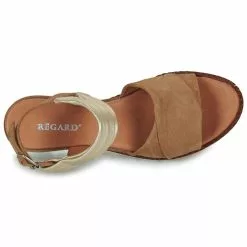 Chaussures Femme Regard - RACHEL V5 CROSTA TAN Marron / Doré -France CHAUSSURES DE SPORT Soldes Boutique 24230245 500 F
