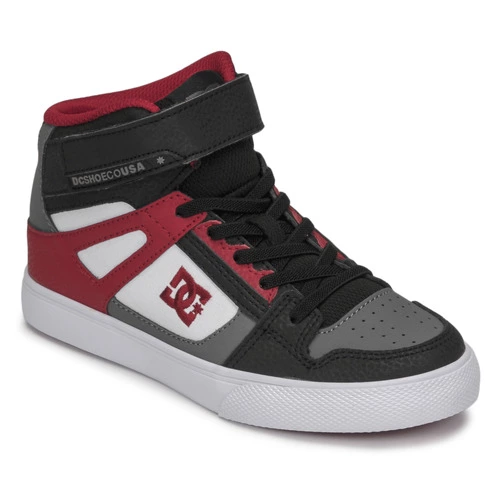 Chaussures Garçon DC Shoes - PURE HIGH-TOP EV Gris / Rouge 3 Chaussures Garçon DC Shoes - PURE HIGH-TOP EV Gris / Rouge