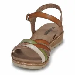 Chaussures Femme Refresh - 170625 Cognac / Blanc / Vert -France CHAUSSURES DE SPORT Soldes Boutique 24285073 500 C