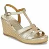 Chaussures Femme Unisa - LATRE Doré / Beige -France CHAUSSURES DE SPORT Soldes Boutique 24682664 500 A