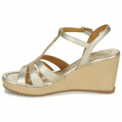 Chaussures Femme Unisa - LATRE Doré / Beige -France CHAUSSURES DE SPORT Soldes Boutique 24682664 500 D