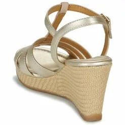 Chaussures Femme Unisa - LATRE Doré / Beige -France CHAUSSURES DE SPORT Soldes Boutique 24682664 500 E