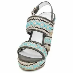 Chaussures Femme Café Noir - JABALA Carbone / Turquoise -France CHAUSSURES DE SPORT Soldes Boutique 2864646 500 C
