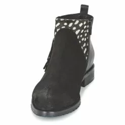 Chaussures Femme Meline - VELOURS NERO PLUME NERO Noir / Blanc -France CHAUSSURES DE SPORT Soldes Boutique 3782778 500 C