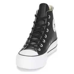 Chaussures Femme Converse - CHUCK TAYLOR ALL STAR LIFT CLEAN LEATHER HI Noir -France CHAUSSURES DE SPORT Soldes Boutique 8151804 500 C