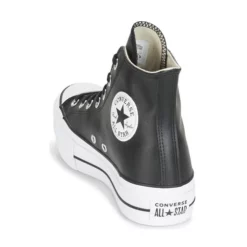 Chaussures Femme Converse - CHUCK TAYLOR ALL STAR LIFT CLEAN LEATHER HI Noir -France CHAUSSURES DE SPORT Soldes Boutique 8151804 500 E